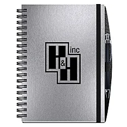 Elite Metallic Paperboard Journal with Pen - 10" x 7"-100 sheet
