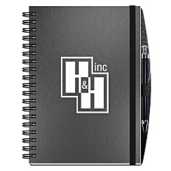 Elite Metallic Paperboard Journal with Pen - 10" x 7"-100 sheet