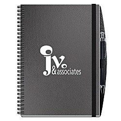 Elite Metallic Paperboard Journal with Pen - 10" x 7" -50 sheet