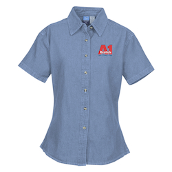 Utility Short Sleeve Denim Shirt - Ladies'