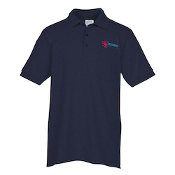 Soil Release Jersey Knit Pocket Polo - Men's