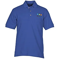 Easy Care Pique Knit Pocket Polo - Men's