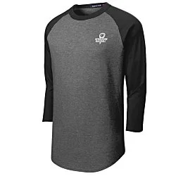 Colorblock 3/4 Sleeve Cotton Baseball T-Shirt