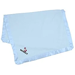 Satin Trim Tahoe Microfleece Baby Blanket