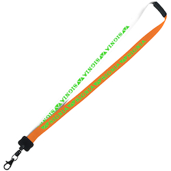 Two-Tone Smooth Nylon Lanyard - 7/8" - 34" - Metal Lobster Claw