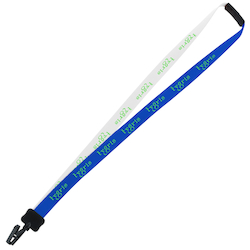 Two-Tone Smooth Nylon Lanyard - 7/8" - 34" - Plastic Bulldog Clip
