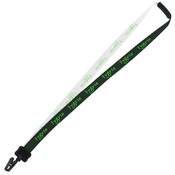 Two-Tone Smooth Nylon Lanyard - 7/8" - 34" - Plastic Bulldog Clip