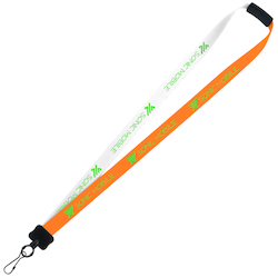 Two-Tone Smooth Nylon Lanyard - 7/8" - 34" - Metal Swivel Snap Hook