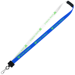 Two-Tone Smooth Nylon Lanyard - 7/8" - 34" - Metal Swivel Snap Hook