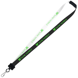 Two-Tone Smooth Nylon Lanyard - 7/8" - 34" - Metal Swivel Snap Hook