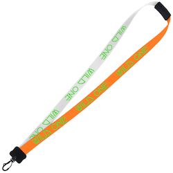 Two-Tone Smooth Nylon Lanyard - 7/8" - 34" - Plastic Swivel Snap Hook