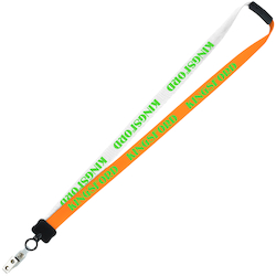 Two-Tone Smooth Nylon Lanyard - 7/8" - 34" - Snap with Metal Bulldog Clip