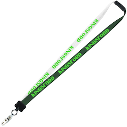 Two-Tone Smooth Nylon Lanyard - 7/8" - 34" - Snap with Metal Bulldog Clip