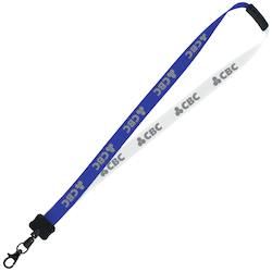Two-Tone Poly Lanyard - 3/4" - 32" - Metal Lobster Claw