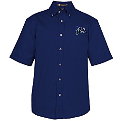 Harriton Twill SS Shirt with Stain Release - Men's