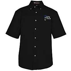 Harriton Twill SS Shirt with Stain Release - Men's