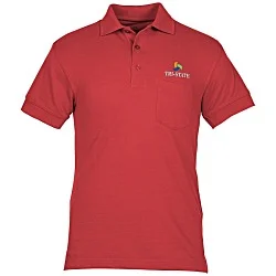 Smooth Touch Blended Pocket Pique Polo - Men's