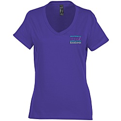 Hanes Perfect-T V-Neck T-Shirt - Ladies' - Colors - Embroidered