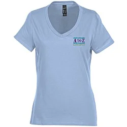 Hanes Perfect-T V-Neck T-Shirt - Ladies' - Embroidered
