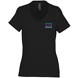 Hanes Perfect-T V-Neck T-Shirt - Ladies' - Colors - Embroidered