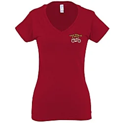 Gildan Softstyle V-Neck T-Shirt - Ladies' - Embroidered