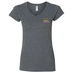 Gildan Softstyle V-Neck T-Shirt - Ladies' - Embroidered