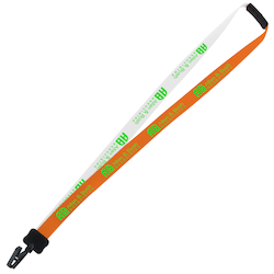 Two-Tone Smooth Nylon Lanyard - 7/8" - 36" - Plastic Bulldog Clip