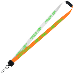 Two-Tone Smooth Nylon Lanyard - 7/8" - 36" - Metal Swivel Snap Hook