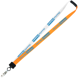 Two-Tone Smooth Nylon Lanyard - 7/8" - 36" - Snap with Metal Bulldog Clip