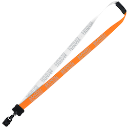 Two-Tone Smooth Nylon Lanyard - 7/8" - 36" - Large Metal Bulldog Clip