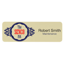Savannah Metal Name Badge - 1" x 3" - Jeweler's Pinback