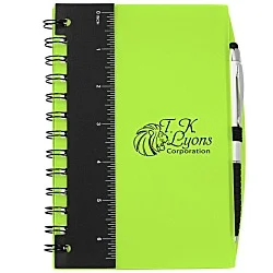Ruler Notebook with Flags and Pen