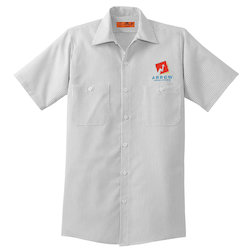 Red Kap Technician Short Sleeve Striped Work Shirt