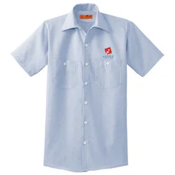 Red Kap Technician Short Sleeve Striped Work Shirt