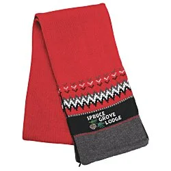 Chevron Scarf with Zippered Pocket