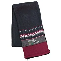 Chevron Scarf with Zippered Pocket