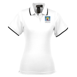 Tipped Combed Cotton Pique Polo - Ladies'