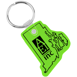 Rhode Island Soft Keychain - Translucent