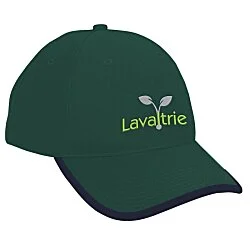 Brushed Cotton Twill Cap with Peak Trim