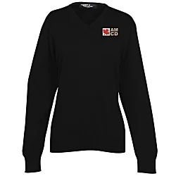 Fine Gauge Acrylic Blend V-Neck Sweater - Ladies'