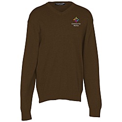 Fine Gauge Acrylic Blend V-Neck Sweater - Men's
