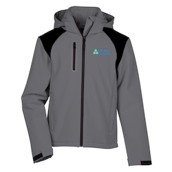 Contrasting Color Hooded Soft Shell Jacket - Men's