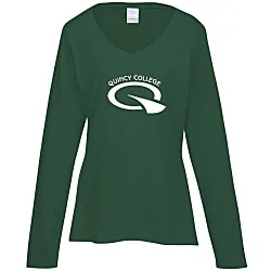 Team Favorite 4.5 oz. V-Neck Long Sleeve T-Shirt - Ladies' - Screen