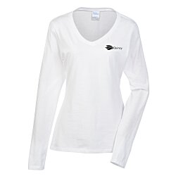 Team Favorite 4.5 oz. V-Neck Long Sleeve T-Shirt - Ladies' - Screen