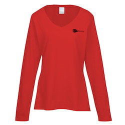 Team Favorite 4.5 oz. V-Neck Long Sleeve T-Shirt - Ladies' - Screen