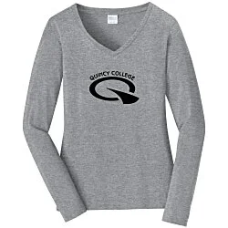 Team Favorite 4.5-oz V-Neck Long Sleeve T-Shirt - Ladies' - Screen