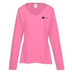 Team Favorite 4.5 oz. V-Neck Long Sleeve T-Shirt - Ladies' - Screen