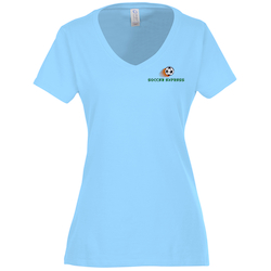 Team Favorite 4.5 oz. V-Neck T-Shirt - Ladies' - Embroidered