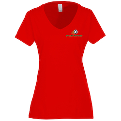 Team Favorite 4.5 oz. V-Neck T-Shirt - Ladies' - Embroidered