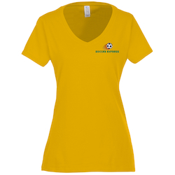 Team Favorite 4.5 oz. V-Neck T-Shirt - Ladies' - Embroidered